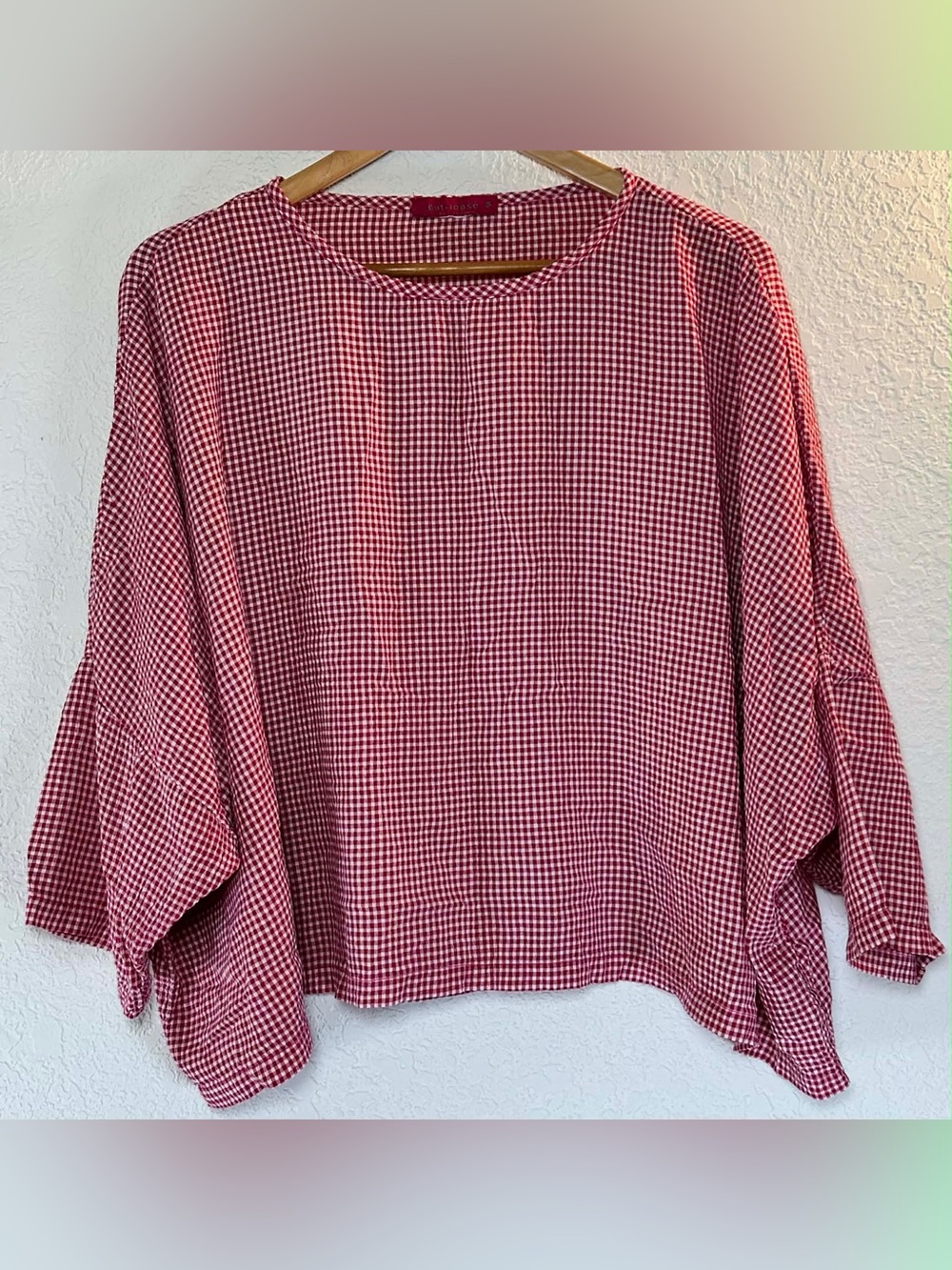 cut loose Red and White Gingham Crop Top